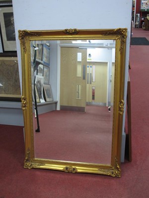 Lot 1504 - Rectangular Bevelled Wall Mirror, in gilt...