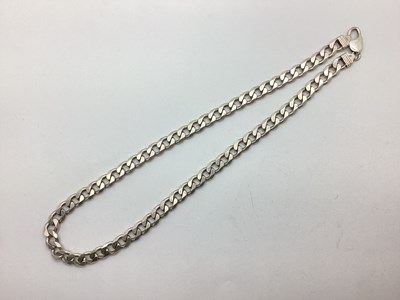 Lot 200 - A Solid Curb Link Chain, stamped "925", to...