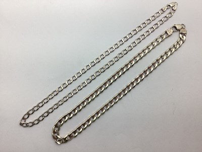 Lot 198 - A Curb Link Chain, stamped "925"; together...