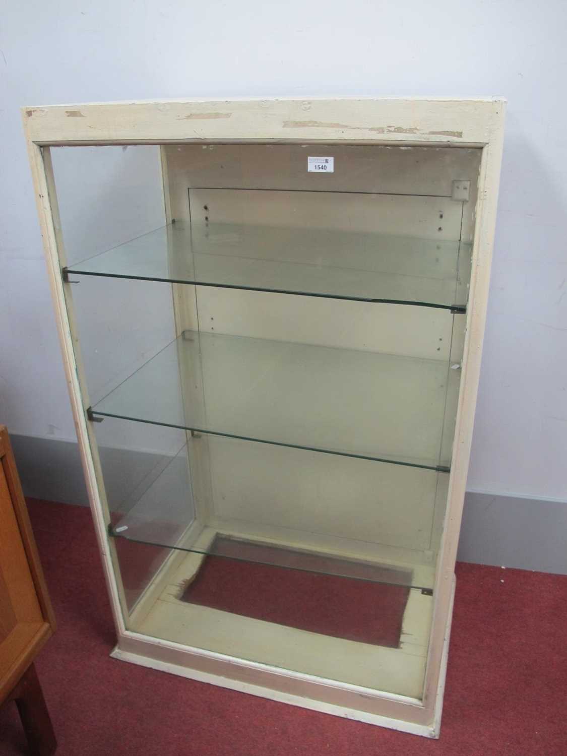 Lot 1540 - A White Painted Display Cabinet, with three...