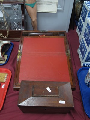 Lot 1358 - XIX Century Mahogany Writing Slope, top with a...