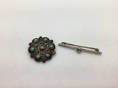 Lot 202 - A Stone Set Filigree Brooch of Floral Design,...