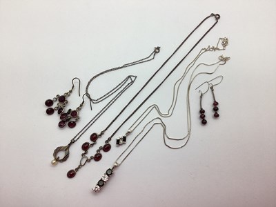 Lot 222 - An Arts & Crafts Style Stone Set Drop Necklace,...