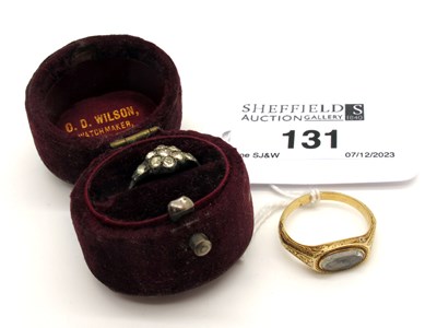 Lot 131 - A Dainty XIX Century Mourning Ring, the oval...