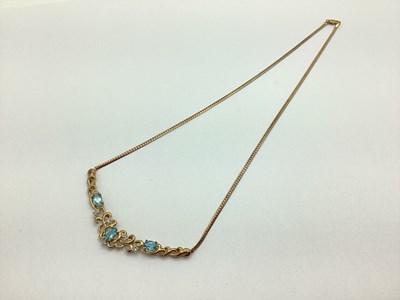 Lot 251 - A Modern 9ct Gold Diamond Set Necklace, of...