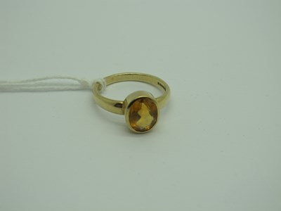 Lot 277 - A Modern 9ct Gold Citrine Single Stone Ring,...