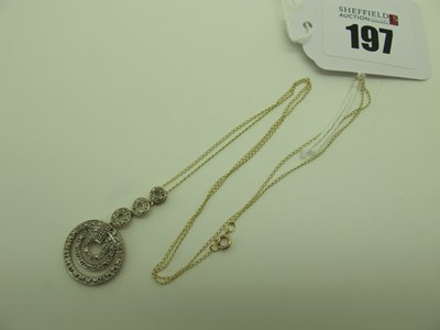 Lot 197 - A Modern Diamond Set Pendant, of Art Deco...