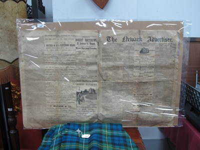 Lot 1385 - Pages From Newark Advertiser 1903 and 1918.