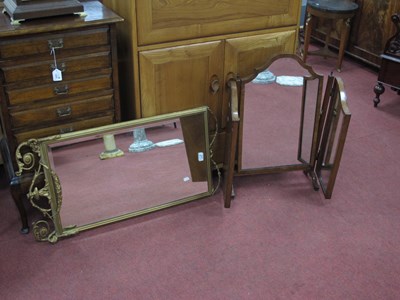 Lot 1616 - Rectangular Bevelled Wall Mirror, in gilt wood...