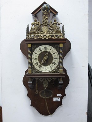 Lot 1542 - Vintage Dutch Zaanse Wall Clock, with a silver...