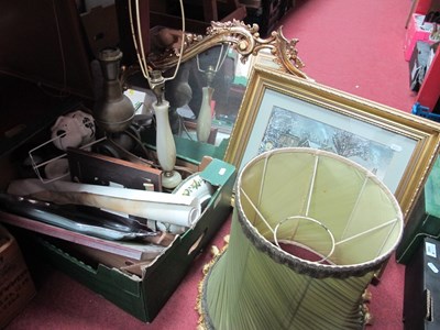 Lot 1148 - Gilt Mirror, with scroll decoration, table...