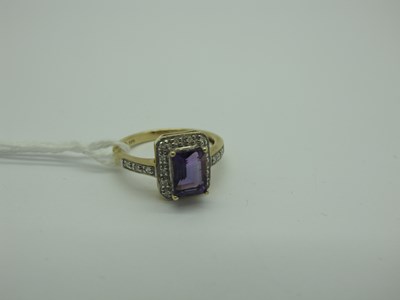 Lot 273 - A Modern Amethyst and Diamond Rectangular...