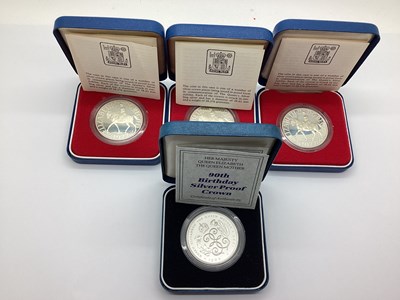 Lot 101A - Four Royal Mint Silver Proof Crowns, three...