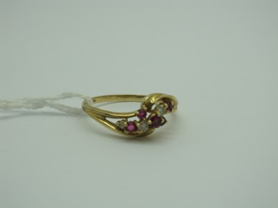 Lot 278 - A Modern 9ct Gold Ruby and Diamond Set Dress...