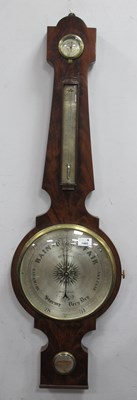 Lot 1483 - A XIX Century Banjo Barometer, with Dry/Damp...