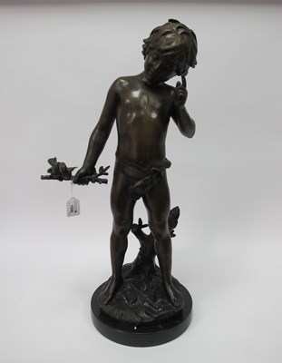 Lot 1228 - A XX Century Bronzed Model of a Cherub,...