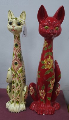 Lot 1195 - Two Hand Painted Plaster Animal Figures of...