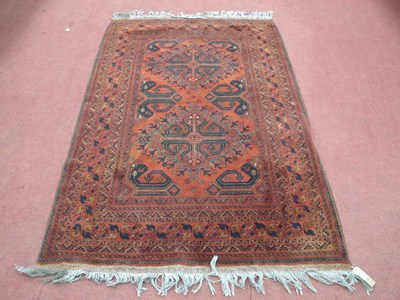 Lot 1568 - Middle Eastern Wool Tassled Rug, with allover...