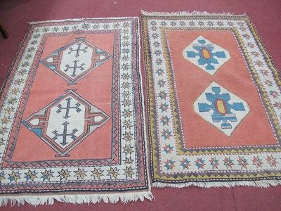 Lot 1587 - Middle Eastern Wool Tassled Rugs, each with...