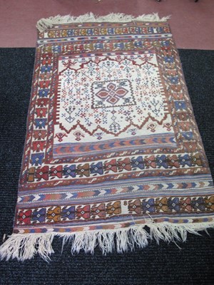 Lot 1538 - Middle Eastern Wool Tassled Rug, with random...