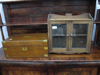 Lot 1609 - XIX Century Oak Writing Box, with brass mounts...