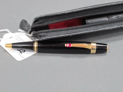 Lot 1182 - A Mont Blanc Ballpoint Pen, the black and gilt...