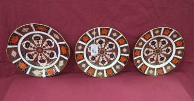 Lot 1207 - Three Royal Crown Derby Porcelain Plates,...