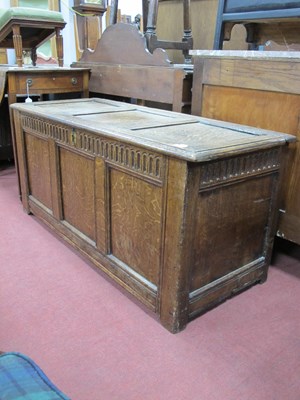 Lot 1564 - A Late XVII Century Joined Oak Coffer, with a...