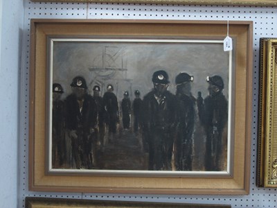 Lot 1351 - XX Century 
A Group of Miners at the Pit, oil...