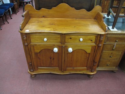 Lot 1525 - A XIX Century Style Pine Washstand, with three-...