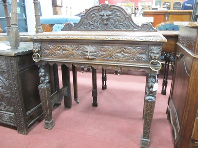 Lot 1573 - A XIX Century Carved Oak Side Table, with...