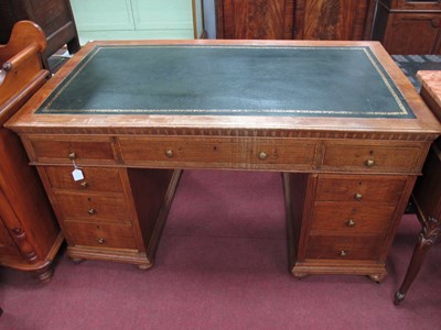 Lot 1528 - An Early XX Century Oak Pedestal Desk, with...