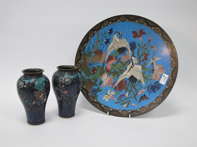 Lot 1173 - A Late XIX Century Japanese Cloisonné Charger,...