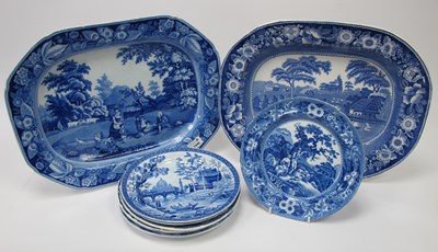 Lot 1046 - A Mid XIX Century Pearlware Meat Dish, printed...