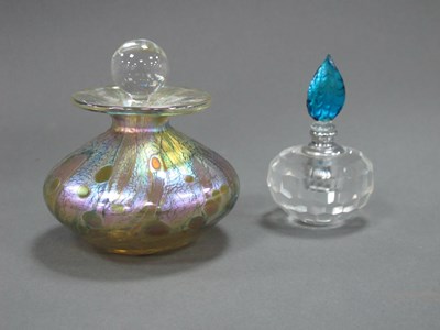 Lot 1016 - A Modern Iridescent Glass Scent Bottle and...