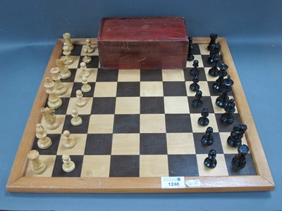 Lot 1246 - An Early XX Century Boxwood and Ebonised Chess...