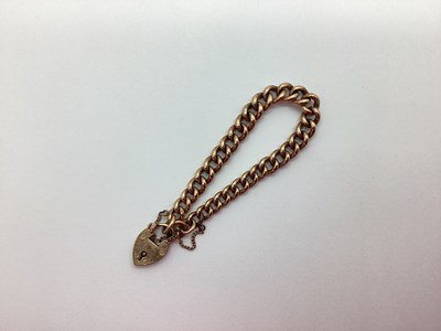 Lot 239 - A 9ct Rose Gold Graduated Curb Link Bracelet,...