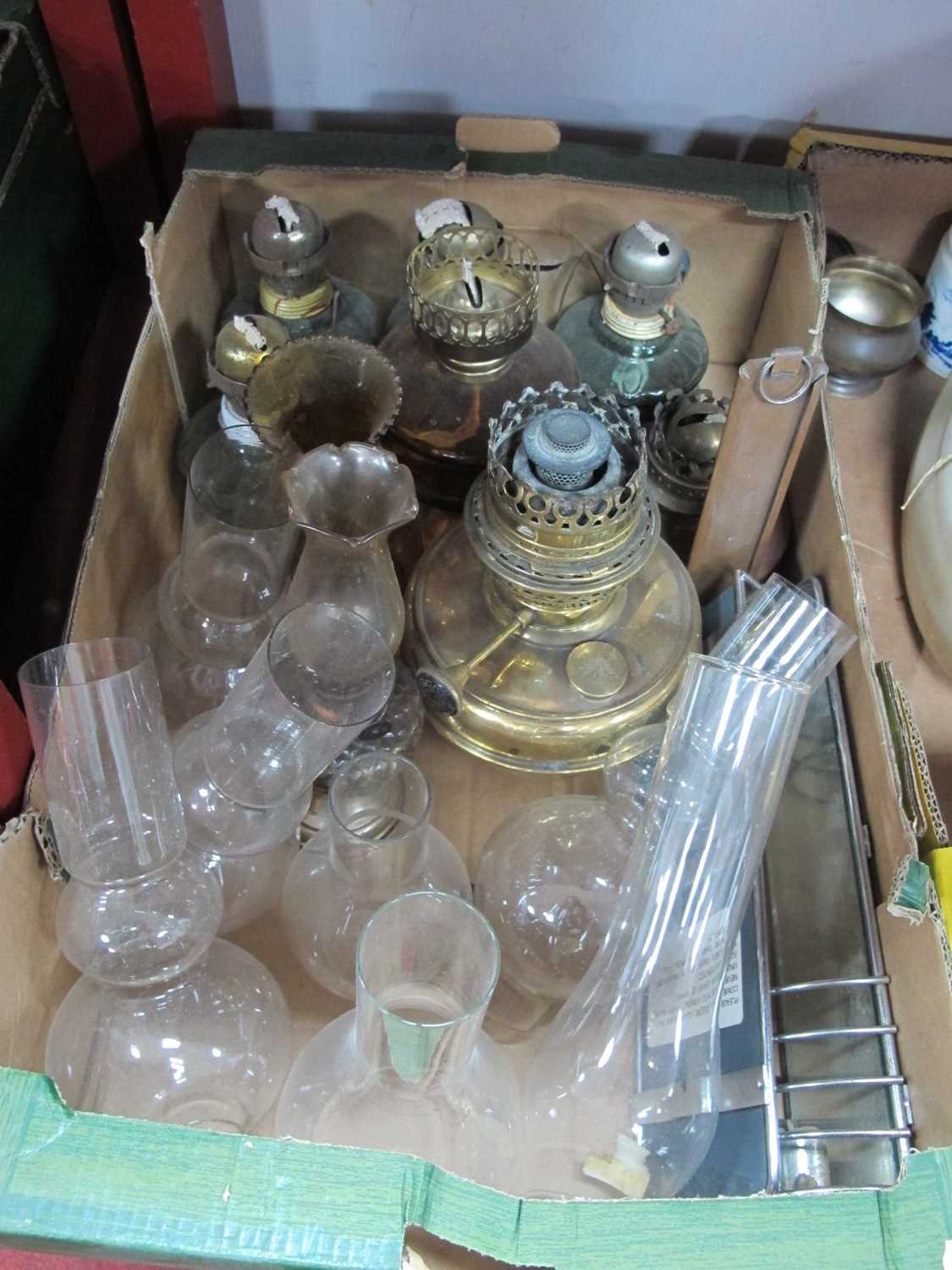 Lot 1073 Glass Oil Lamps, glass funnels, etc One