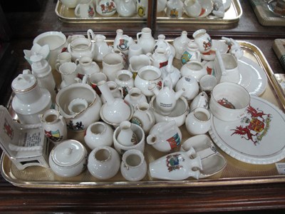 Lot 1059 - Crested China, including Goss 'Wales teapot...