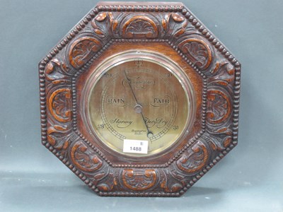 Lot 1488 - Bravington's of London Brass Faced Barometer,...