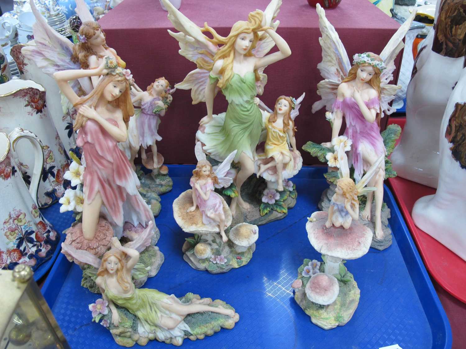 Lot 1215 - Shudehill Resin Fairy Figurines, etc:- One Tray.