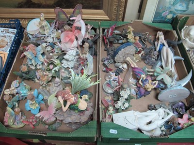 Lot 1044 - Resin figures of Fairies, etc:- Two Boxes.