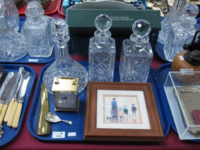 Lot 1342 - Ships Decanter, two Whisky decanters, silver...