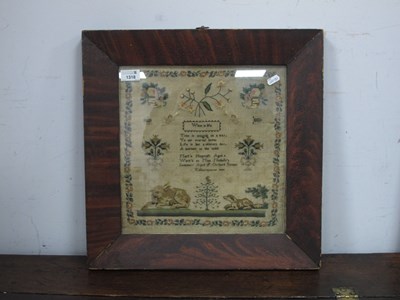 Lot 1318 - A XIX Century Woolwork Sampler, by Mart-a...