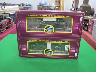 Lot 335 - Two M.T.H "O" Gauge/7mm Boxed Flat Wagons,...
