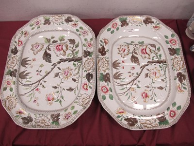 Lot 1211 - Pair of Ironstone China Meat Plates, with...