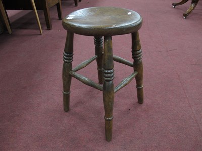 Lot 1592 - XIX Century Ash & Elm Stool, on turned...