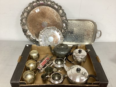 Lot 27 - A XIX Century Plated on Copper Tray, allover...