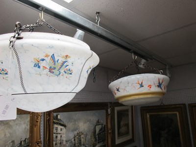 Lot 1465 - Two Early XX Century Glass Ceiling Lights,...