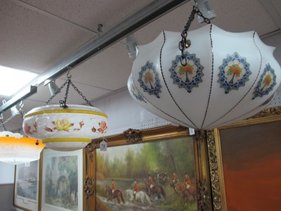 Lot 1466 - Two Early XX Century Glass Ceiling Lights,...